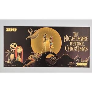 The Nightmare Before Christmas 24k Gold Foil Plated Novelty Banknote Collectible